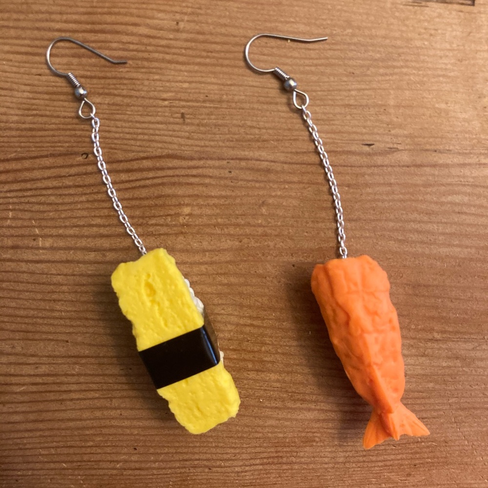 sushi earrings
